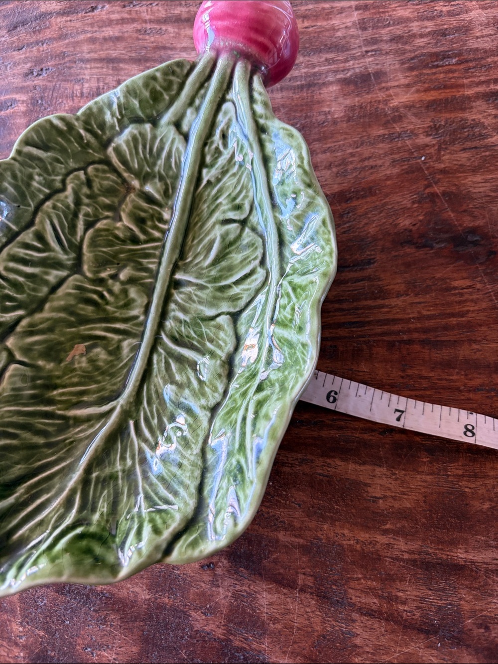 Olfaire Portugal Majolica Radish Leaf Small Serving Dish | Model 478/1 - Picture 5 of 7